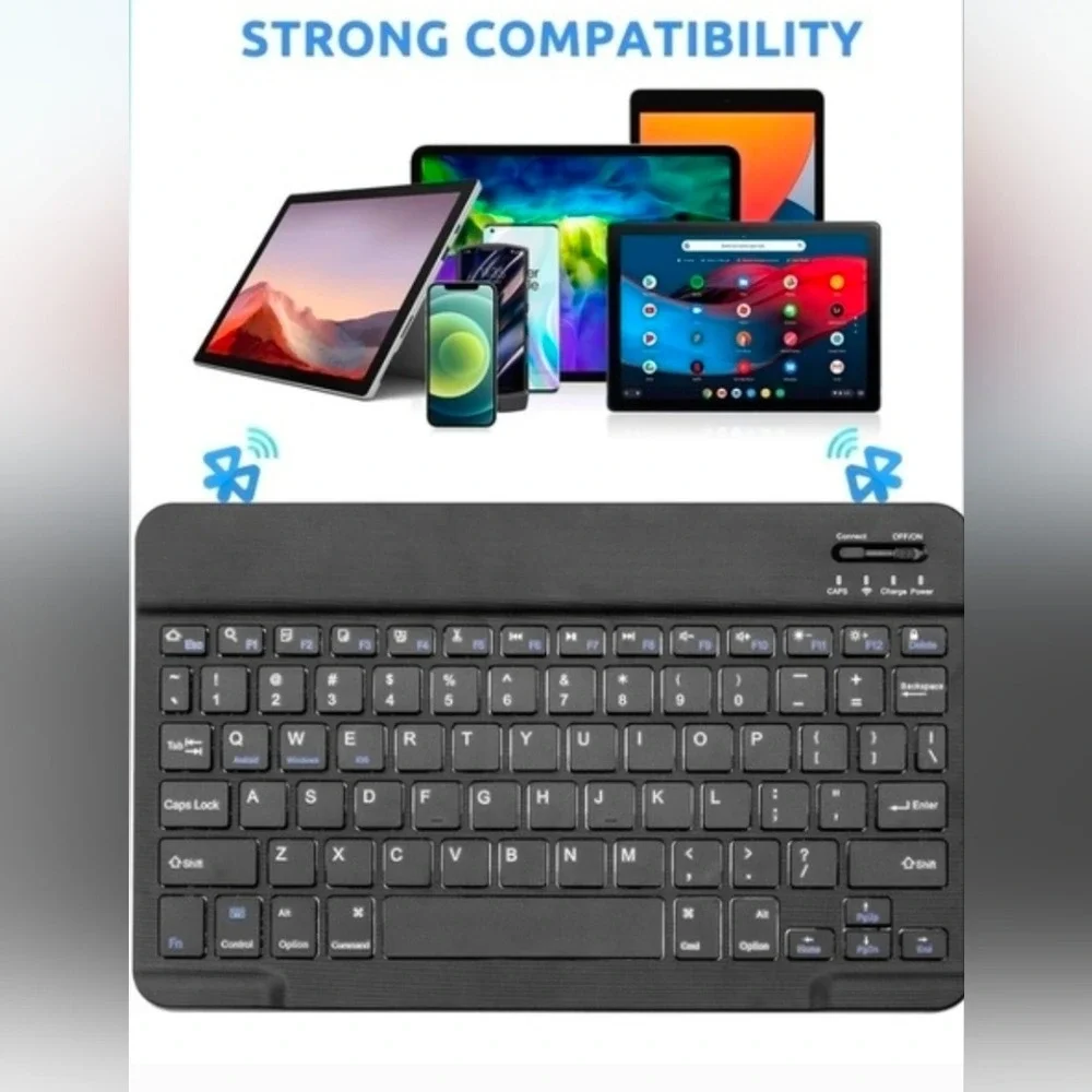 Fintie Bluetooth Wireless Keyboard Universal Black Ultra-Slim Rechargeable HB030